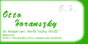 otto horanszky business card